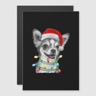chihuahua santa christmas tree lights xmas gifts magnetic invitation