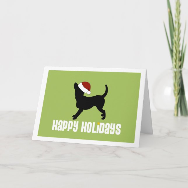 Chihuahua Santa Hat Holiday Card (Front)