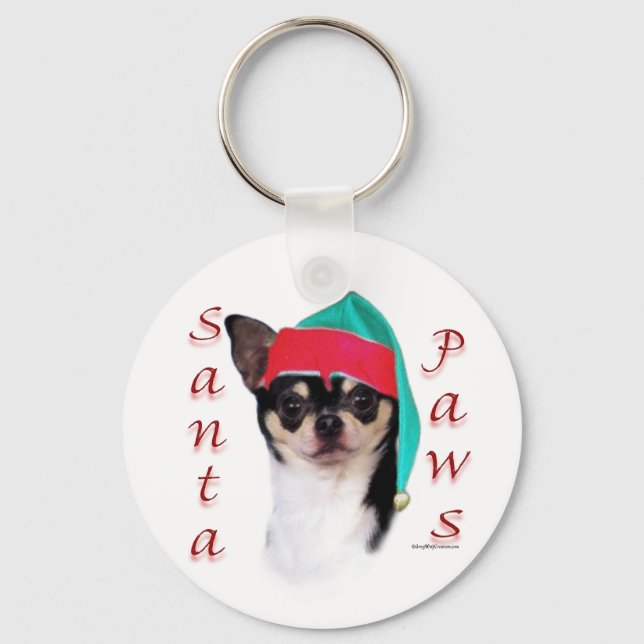 Chihuahua Santa Paws Keychain (Front)