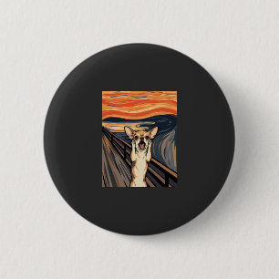 Chihuahua Scream Expressionist Dog Art_1 2 Inch Round Button