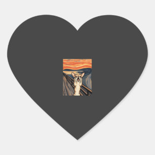Chihuahua Scream Expressionist Dog Art_1 Heart Sticker