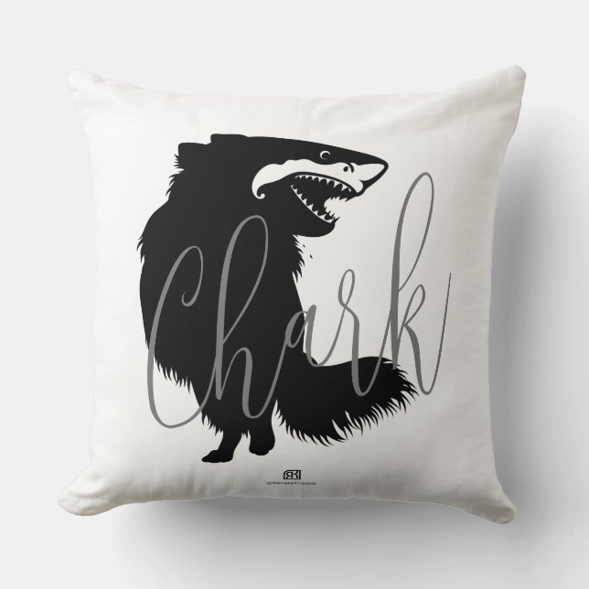 Chihuahua + Shark = Chark  Throw Pillow (Front)
