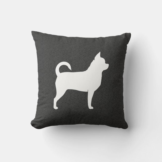 Chihuahua Silhouette Throw Pillow (Front)