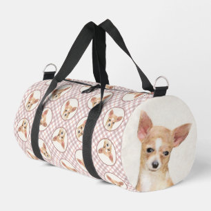 Chihuahua Smooth Coat Painting Original Dog Art Duffle Bag