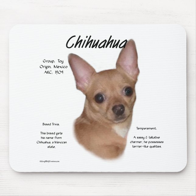 Chihuahua (smooth) History Design Mouse Pad (Front)