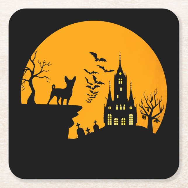 Chihuahua          square paper coaster (Front)