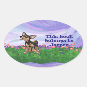 Chihuahua Stationery Oval Sticker