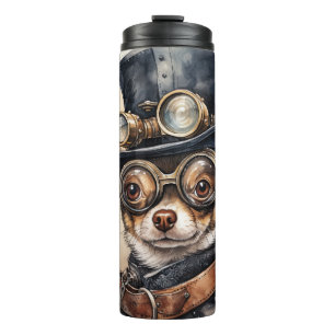 Chihuahua Steampunk Dog Thermal Tumbler