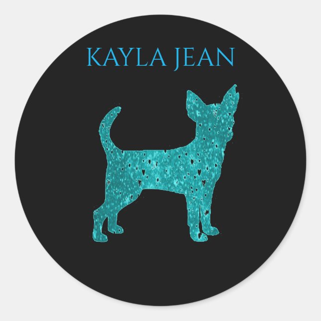 CHIHUAHUA stickers WITH PERSONALIZED childs name. (Front)