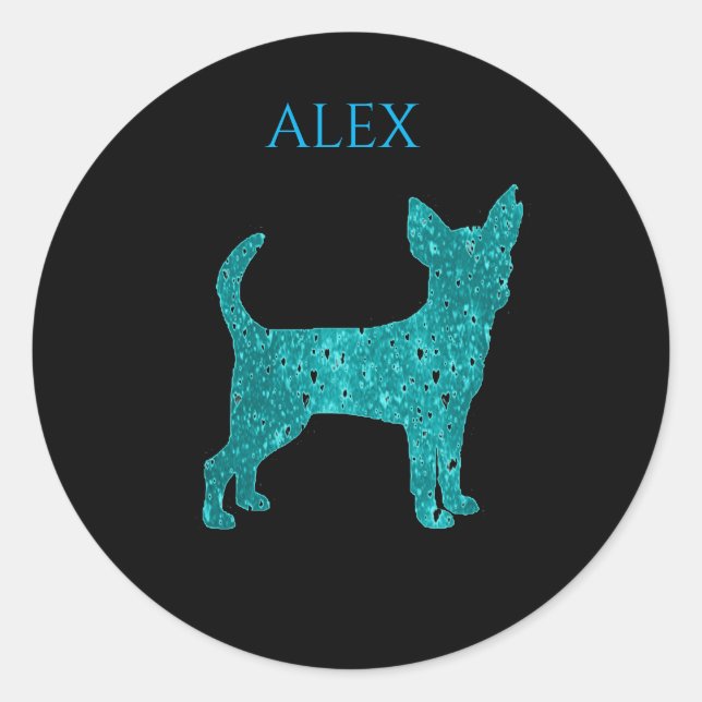 CHIHUAHUA stickers WITH PERSONALIZED childs name. (Front)