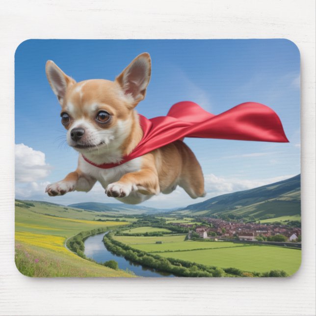 Chihuahua Superhero Mousepad (Front)