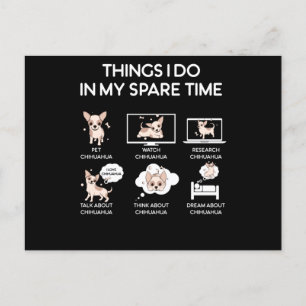 chihuahua things i do in my spare time postcard