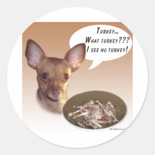 Chihuahua Turkey Classic Round Sticker