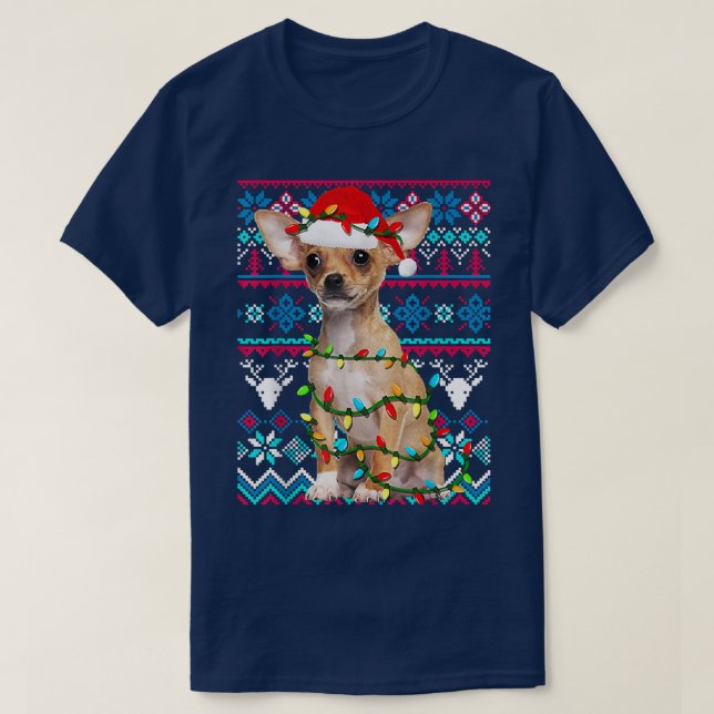 Chihuahua Ugly Christmas Sweater Funny Holiday  (Design Front)