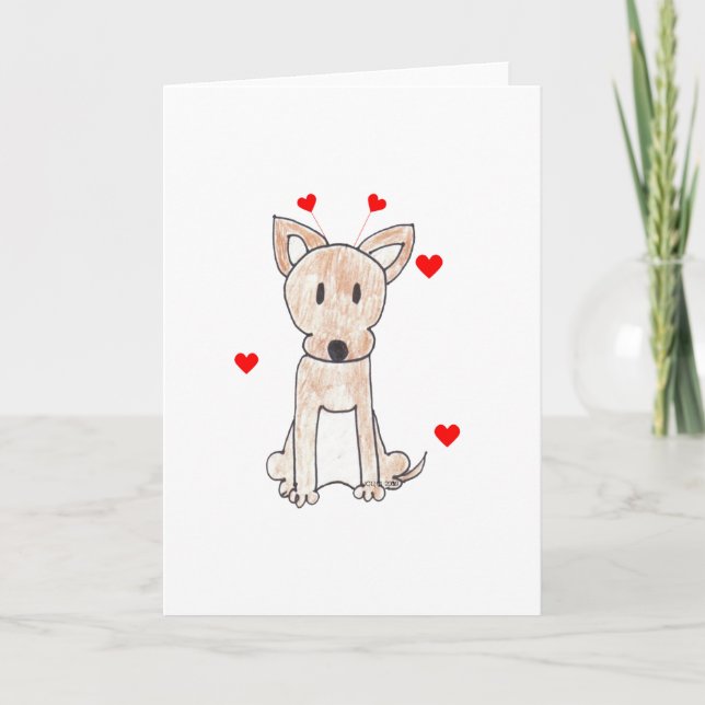 Chihuahua Valentine Ears Holiday Card (Front)