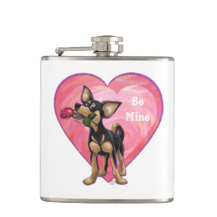 Chihuahua Valentine's Day Hip Flask