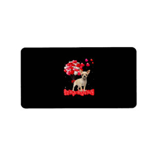 chihuahua valentines day out heart dog lover label