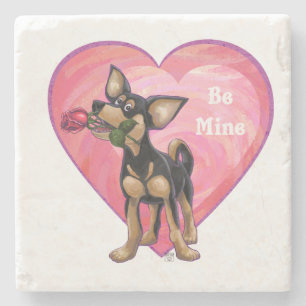 Chihuahua Valentine's Day Stone Coaster