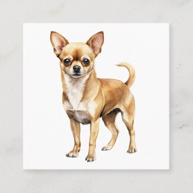 Chihuahua watercolor clipart Chihuahua dog  Square Business Card (Front)