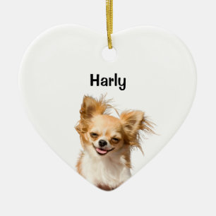 Chihuahua, Watercolor Pet Photo Ornament, Gift   Ceramic Ornament