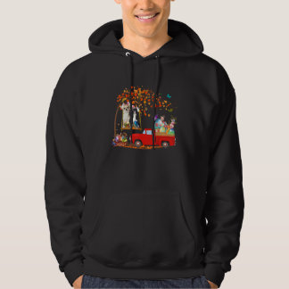 Chihuahua Wearing Bunny Ear Red Truck With Eggs Hoodie