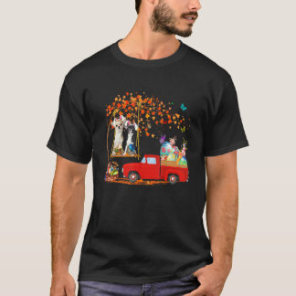Chihuahua Wearing Bunny Ear Red Truck With Eggs T-Shirt