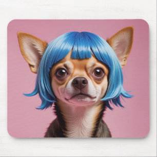 Chihuahua wig mouse pad
