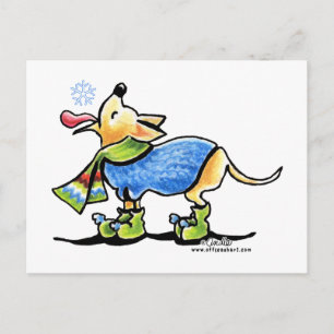 Chihuahua Winter Snowflake Postcard