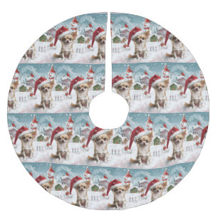 Chihuahua Winter Wonderland Christmas Joy Brushed Polyester Tree Skirt