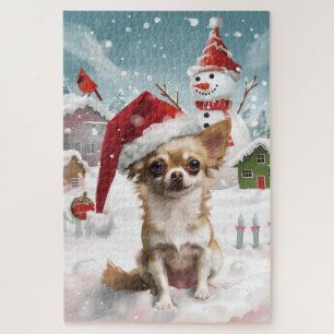 Chihuahua Winter Wonderland Christmas Joy Jigsaw Puzzle