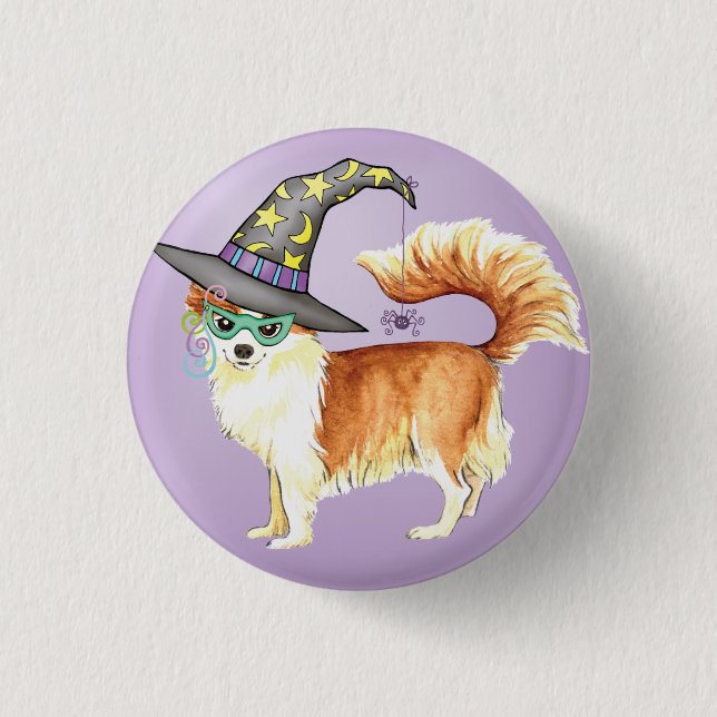 Chihuahua Witch 1 Inch Round Button (Front)