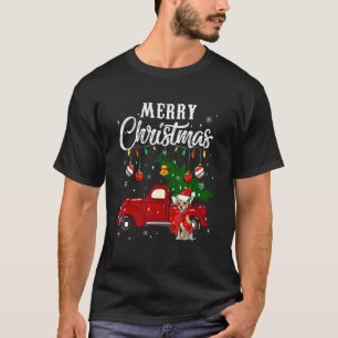 Chihuahua Xmas Tree Red Truck Merry Christmas Paja T-Shirt