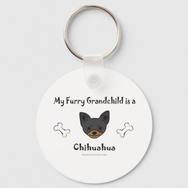 ChihuahuaBlackTan Keychain (Front)