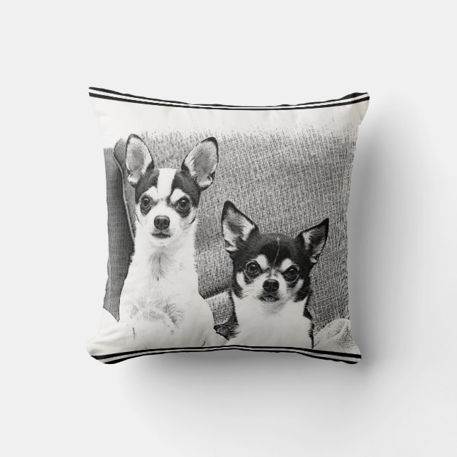 Chihuahua's Throw Pillow (Front)