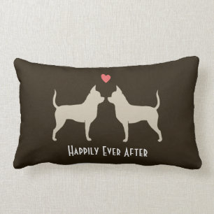 Chihuahuas Wedding Dogs with Text Lumbar Pillow