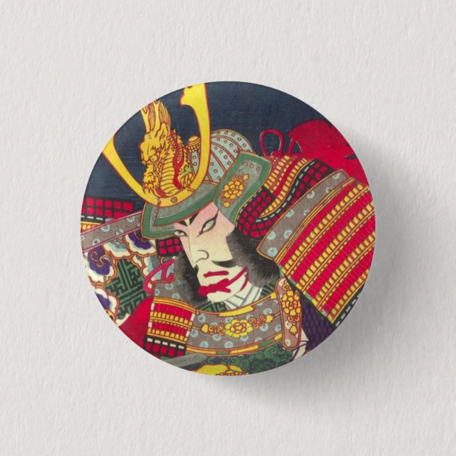 Chikanobu Samurai 4:5 1 Inch Round Button (Front)