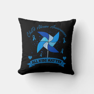 Child Abuse Awareness All Kids Matter Stop the Abu Throw Pillow