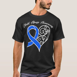 Child Abuse Awareness Heart Ribbon Gift Valentines T-Shirt