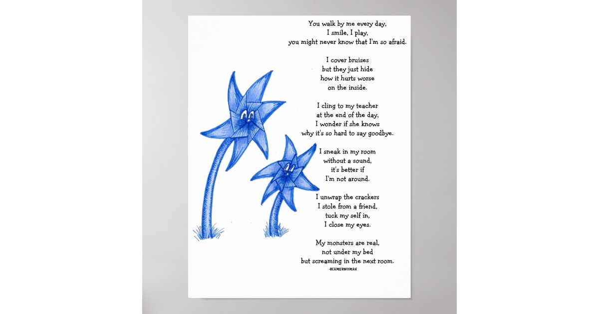 Child Abuse Awarness Poem Art Poster | Zazzle