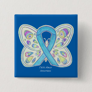 Child Abuse Butterfly Awareness Ribbon Art Pin