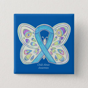 Child Abuse Butterfly Awareness Ribbon Art Pin