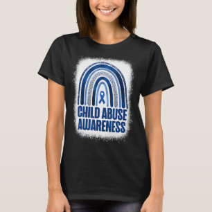 Child Abuse Prevention Awareness Blue Rainbow Blea T-Shirt