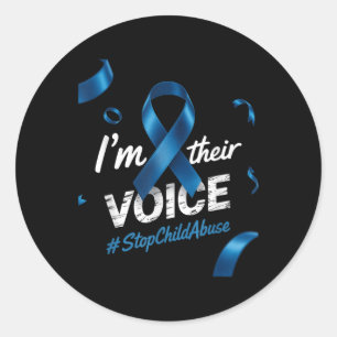 Child Abuse Prevention Awareness Im Their Voice Pi Classic Round Sticker