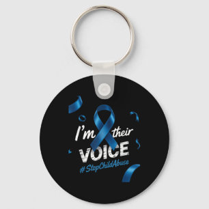 Child Abuse Prevention Awareness Im Their Voice Pi Keychain