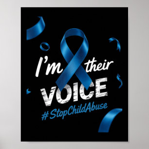 Child Abuse Prevention Awareness Im Their Voice Pi Poster