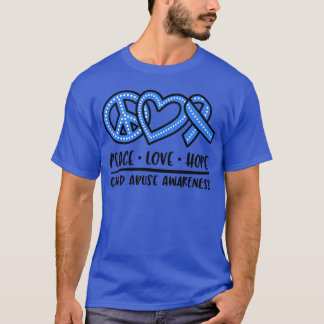 Child Abuse Prevention awareness messy hair bun T-Shirt