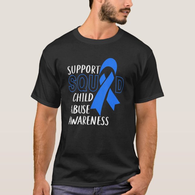 Child Abuse Prevention Month April Support Squad A T-Shirt (Front)