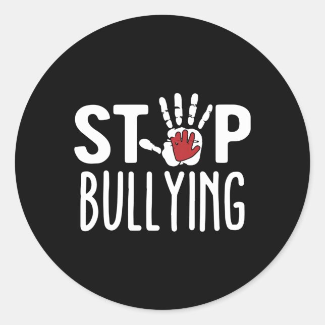 Child Abuse Prevention Month Stop Bullying Classic Round Sticker (Front)