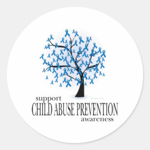 Child Abuse Prevention Tree Classic Round Sticker