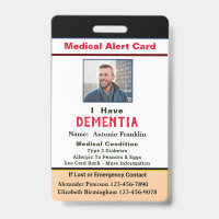 Child Adult Photo Medical Alert Disability Card